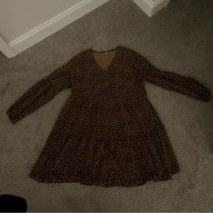brown poka dot dress